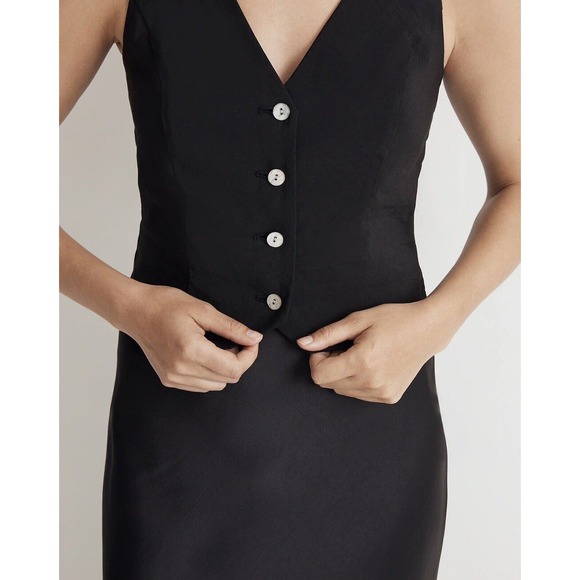 NWT Madewell Womens Katrina Crop Vest Small Softdrape Tencel Modal Blend Black - Picture 3 of 12